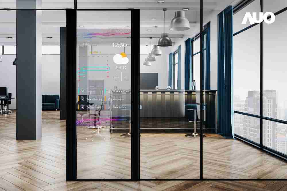 60吋Micro LED透明窗屏显示器，，可依需求调整并延伸应用于不同场域，，，包括汽车侧窗或家庭玄关、、、、智慧橱窗、、商业展示等面向，，提供丰富的信息娱乐内容